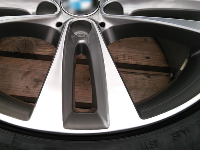 BMW純正ホイールのキズ修理ポリッシュ風塗装
